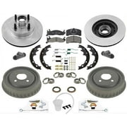 Rotors Brake Pads Drums Shoes Springs Cylinders for Ford Mustang 2.3L 87-93 18pc