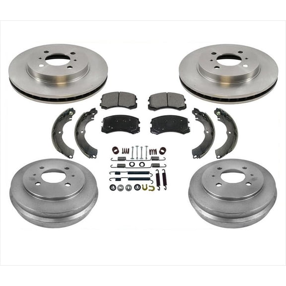 Rotors Drums Brake Pad Shoes Springs for Mitsubishi Lancer ES SE 14" Rims 02-07
