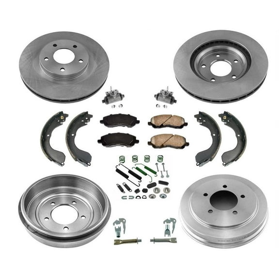 Rotors Drums Brake Shoes Spring Hardware Kit Fit for Jeep Compass 2008-2016 11pc