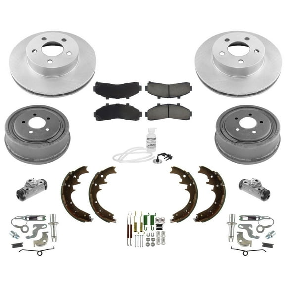 Rotors Pad Drums Shoes 01-02 4WD For Ford Ranger W Larger 10" Drum 12pc