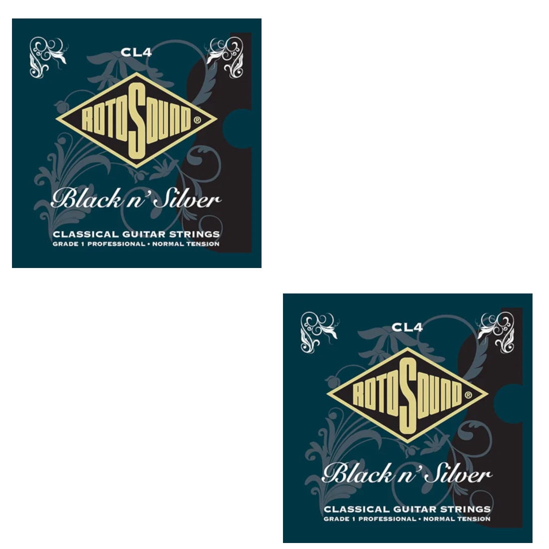 Rotosound Guitar Strings 2-Packs Classical Black N Silver Normal Tension CL4