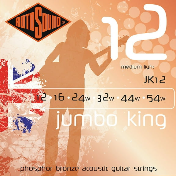 Rotosound Jumbo King Phosphor Bronze Acoustic Guitar Strings Medium Light