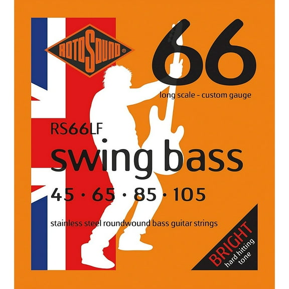 Rotosound RS66LF Swing Bass 66 Stainless Steel Bass Guitar Strings (45 65 85 105)