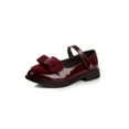 thumbnail image 1 of Rotosw Girl's Dress Shoes Low Top Flats Flat Mary Jane Nonslip Round Toe Wedding Fashion Wine Red 3Y, 1 of 8