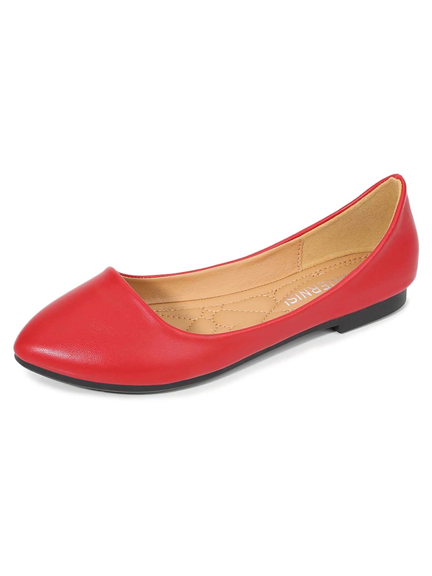 Red sales flat pumps