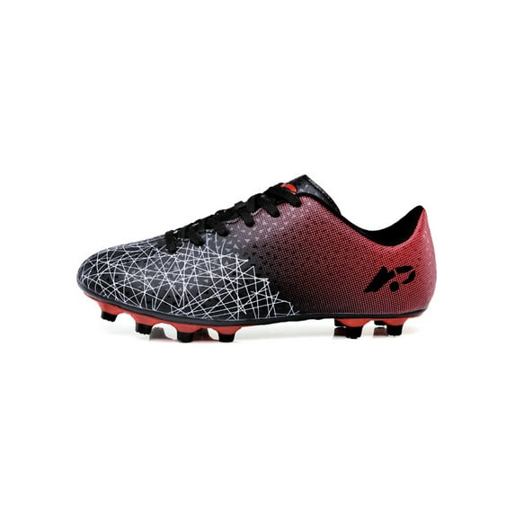 Rotosw Women Soccer Cleats Low Top Sport Sneakers Lace Up Football Shoes Cozy Round Toe Athletic Shoe Sports Flexible Black Red Long Cleats 1Y