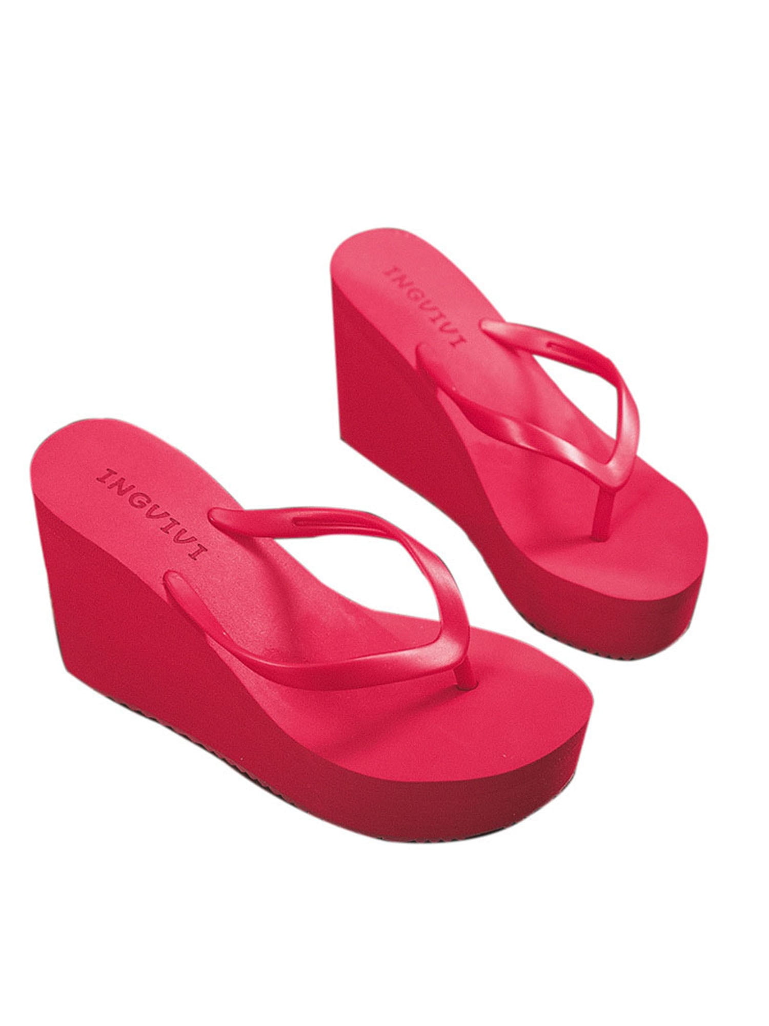 Red wedge hotsell flip flops