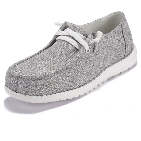 Rotosw Womens Canvas Slip On Shoes Casual Sneakers Non Slip Comfort Shoes Gray 9.5