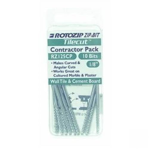 Rotozip Tile Cutting Bit,1/8 in Dia,2 in L,PK4 TC4