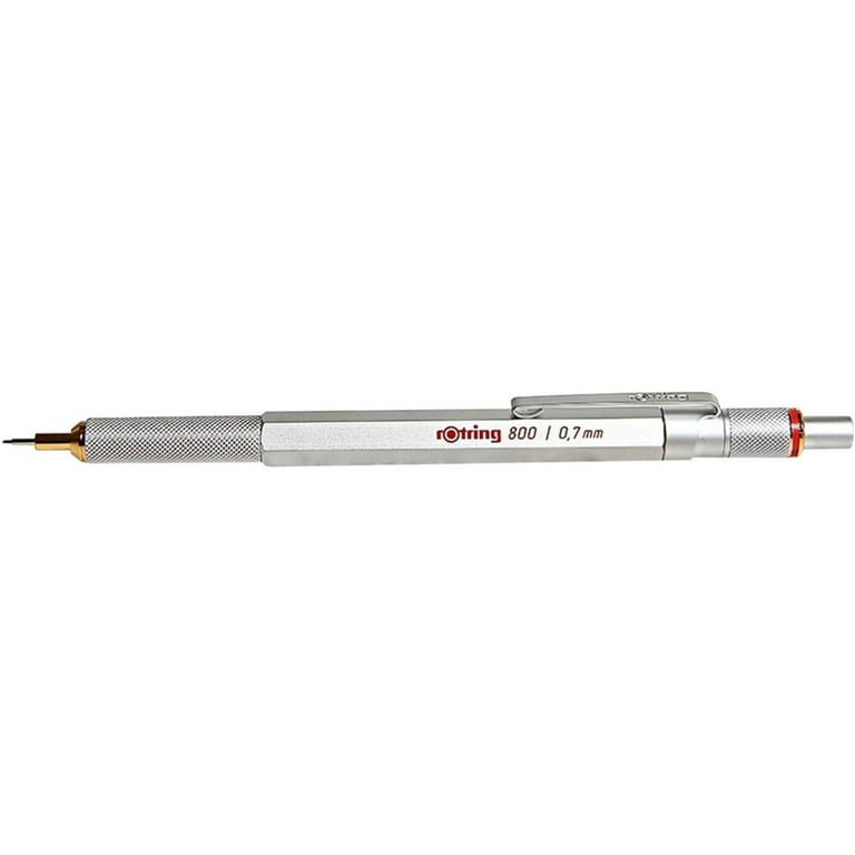 Rotring 1904448 800 Retractable Mechanical Pencil, Silver Bar, 0.7 mm, Silver Barrel