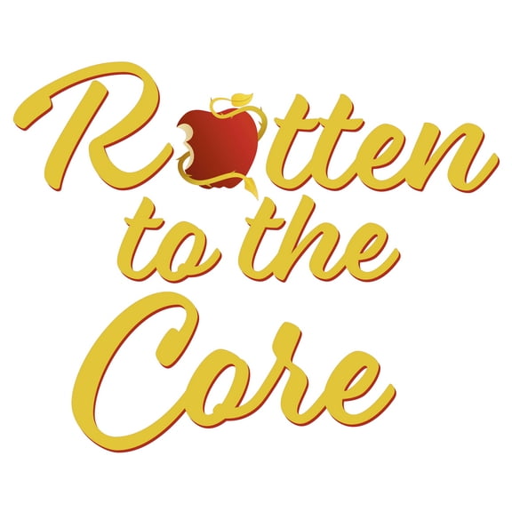 Rotten to the Core Quotation From Famous Kid's Film with Bitten Apple for Bedroom Wall Decals - Queen Mal The Daughter of Malificent Logo Art for Nursery Wall Decor - Movie Descendants Artwork Design