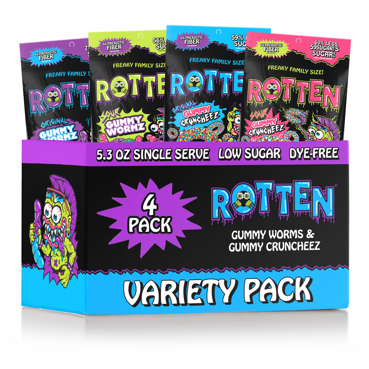 Rotten Variety [Original and Sour] Gummy [Cruncheez and Worms] - Low ...