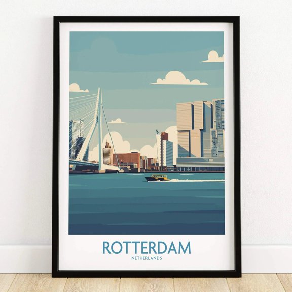 Rotterdam Cityscape Canvas Print Modern Waterfront View