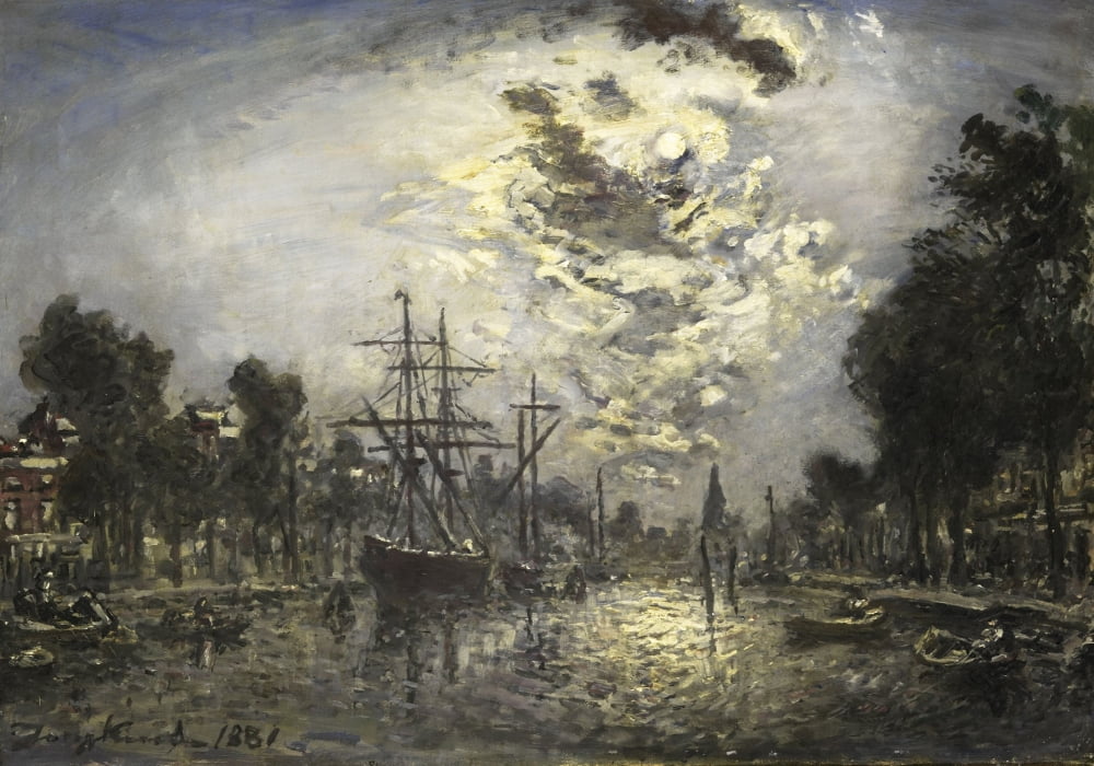 Rotterdam Moonlight Canvas Art - (36 x 24)