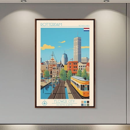 Rotterdam Netherlands Mid Century Modern Travel Unframed Paper Print