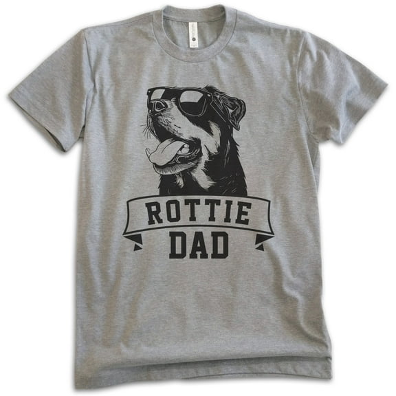 Rottie Dad T-shirt, Unisex Men's Shirt, Rottweiler Owner, Best Dog Dad Gift, Dark Heather Gray, X-Large