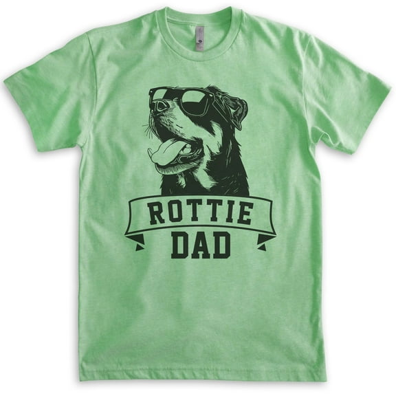Rottie Dad T-shirt, Unisex Men's Shirt, Rottweiler Owner, Best Dog Dad Gift, Heather Apple Green, Small