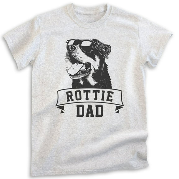 Rottie Dad T-shirt, Unisex Men's Shirt, Rottweiler Owner, Best Dog Dad Gift, Heather Ash, Large