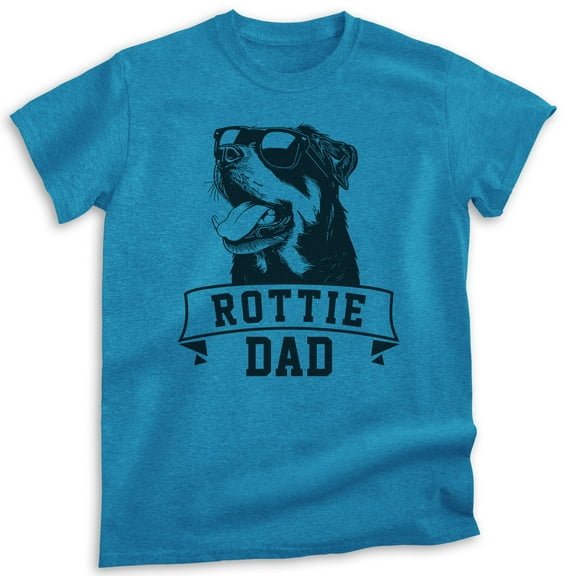 Rottie Dad T-shirt, Unisex Men's Shirt, Rottweiler Owner, Best Dog Dad Gift, Heather Blue, X-Large