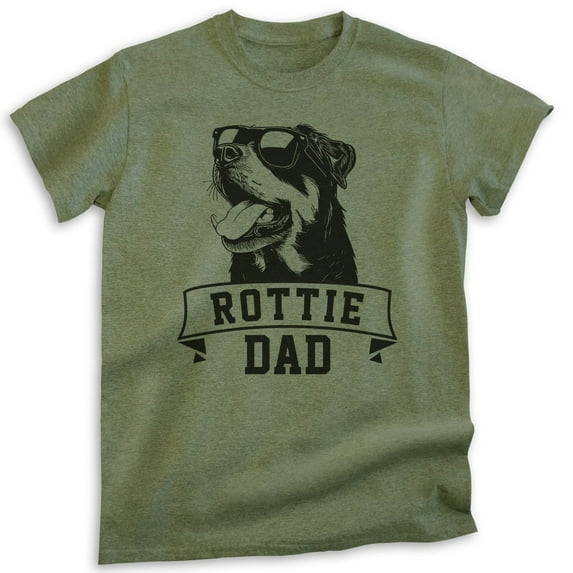 Rottie Dad T-shirt, Unisex Men's Shirt, Rottweiler Owner, Best Dog Dad Gift, Heather Military Green, 3X-Large