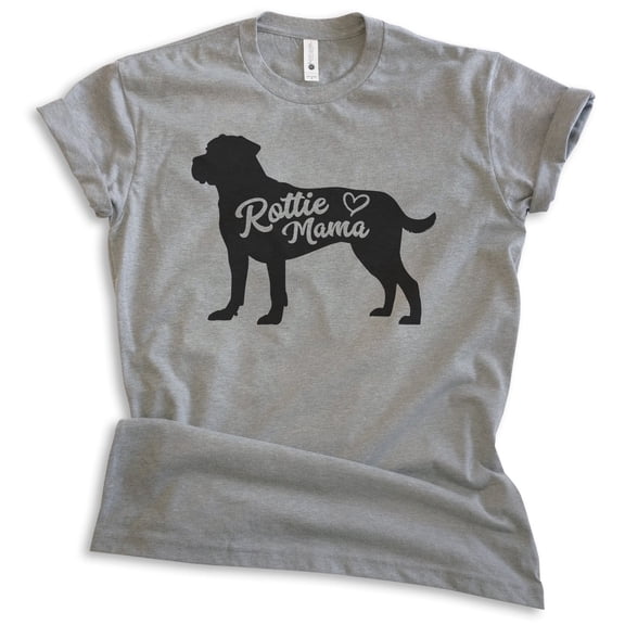 Rottie Mama T-shirt, Unisex Women's Shirt, Rottweiler Owner, Best Dog Mama Gift, Dark Heather Gray, Medium