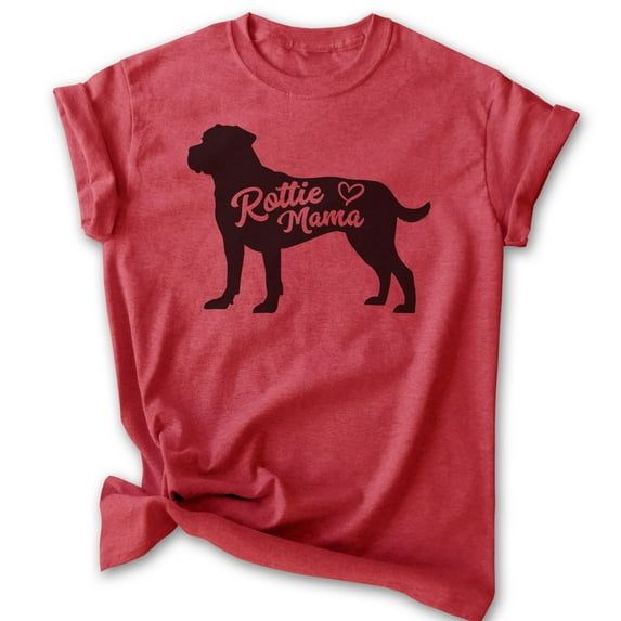 Rottie Mama T-shirt, Unisex Women's Shirt, Rottweiler Owner, Best Dog Mama Gift, Heather Red, XX-Large