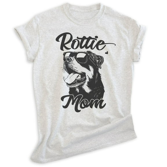Rottie Mom T-shirt, Unisex Women's Shirt, Rottweiler Owner, Best Dog Mom Gift, Heather Ash, Large