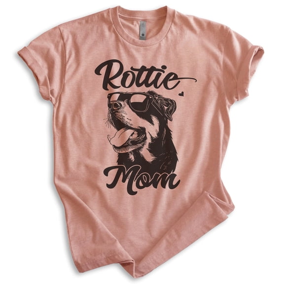 Rottie Mom T-shirt, Unisex Women's Shirt, Rottweiler Owner, Best Dog Mom Gift, Heather Sunset, 3X-Large