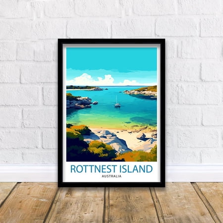 Rottnest Island Australia Travel Print Island Paradise Wall Decor Rottnest Island Poster Australian Travel Prints Coastal Art Print Rottnest, Poster Only