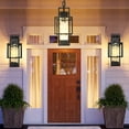 thumbnail image 1 of Rottogoon 15" Outdoor Pendant Light Hanging Lantern Modern Black Metal Chandelier Light Fixture, 1 of 7