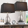 thumbnail image 1 of Rottogoon 22.5" Modern Table Lamps Set of 2 with USB A+C Ports Dimmable Bedside Lamps, 1 of 9
