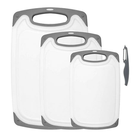 Rottogoon Cutting Boards for Kitchen Plastic Chopping Board Set of 4 with Non-Slip feet