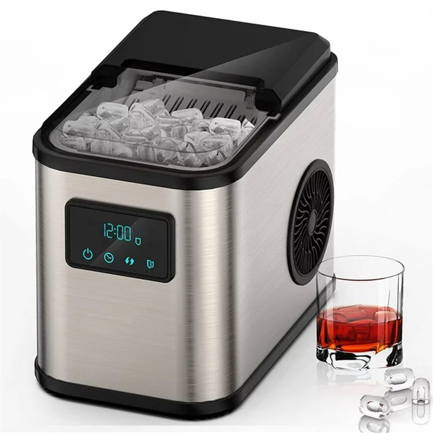 Rottogoon Portable Large Size Ice Maker Machine, 28Lbs/24H, Touch LED