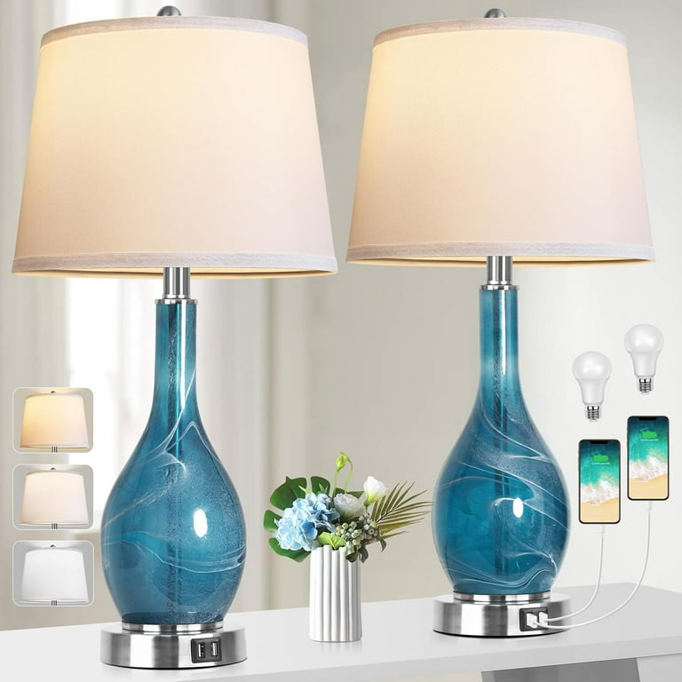 Blue side table lamps hotsell