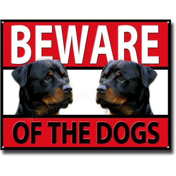 Rottweiler Beware of The Dogs Metal Sign,Security,Warning,Guard Dog Sign