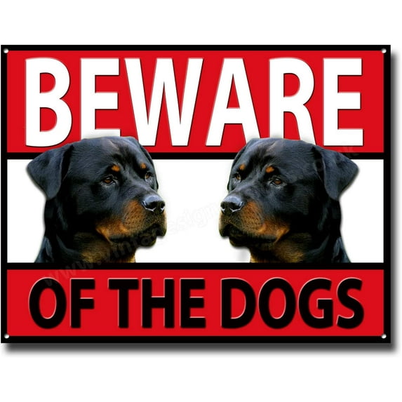 Rottweiler Beware of The Dogs Metal Sign,Security,Warning,Guard Dog Sign