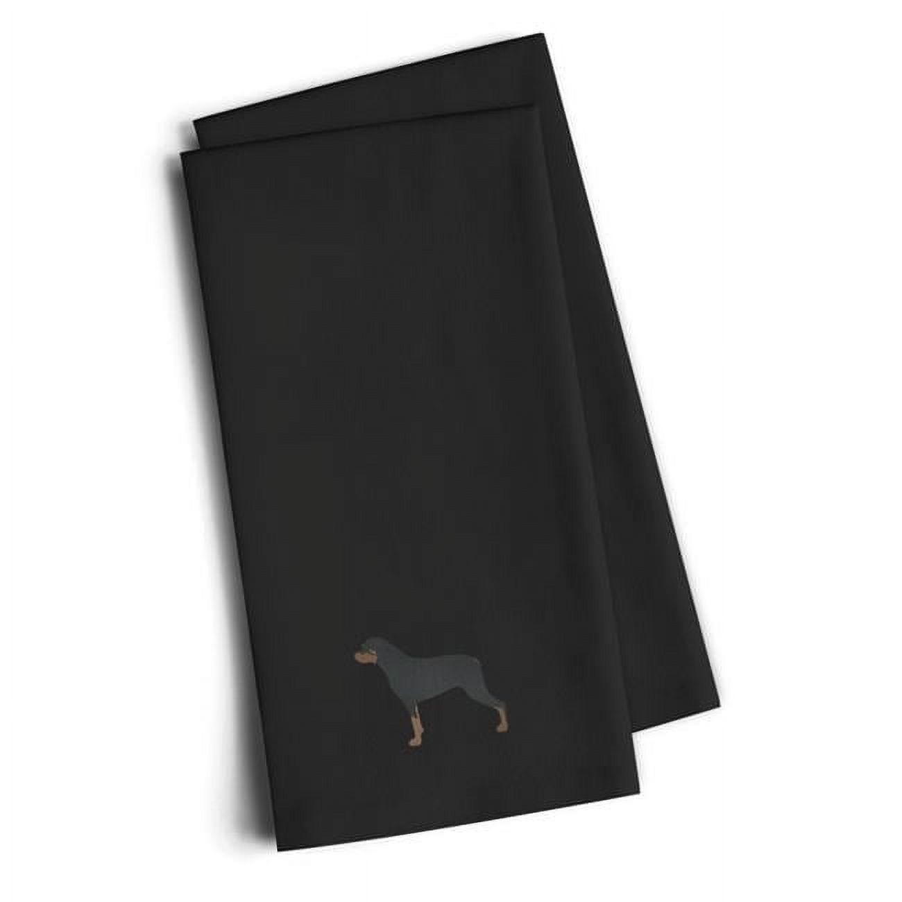 Rottweiler Black Embroidered Kitchen Towel - Black - 19in. H x 0.1in. W ...