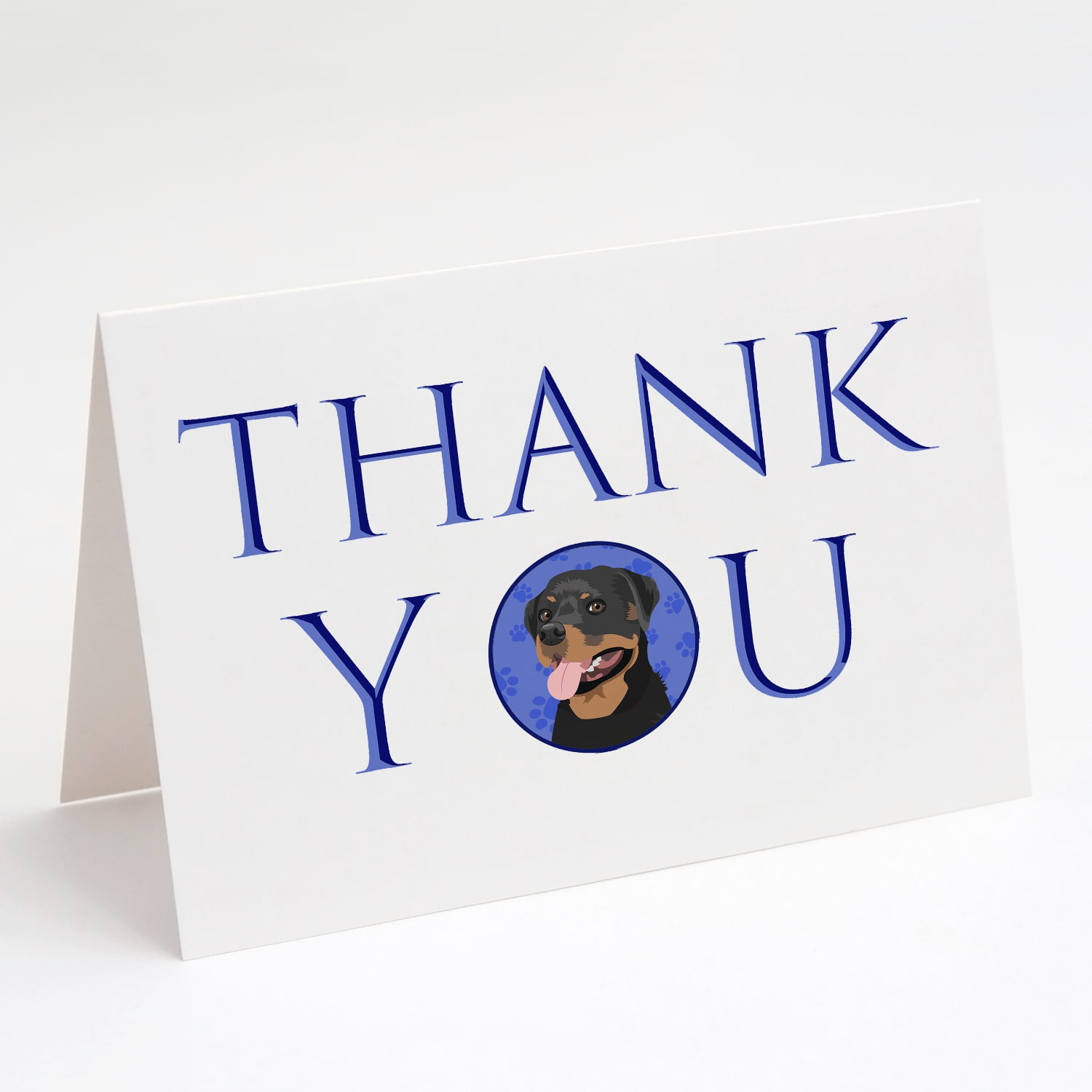 Rottweiler Black and Tan #1 Thank You Greeting Cards and Envelopes Pack of 8 7 in x 5 in