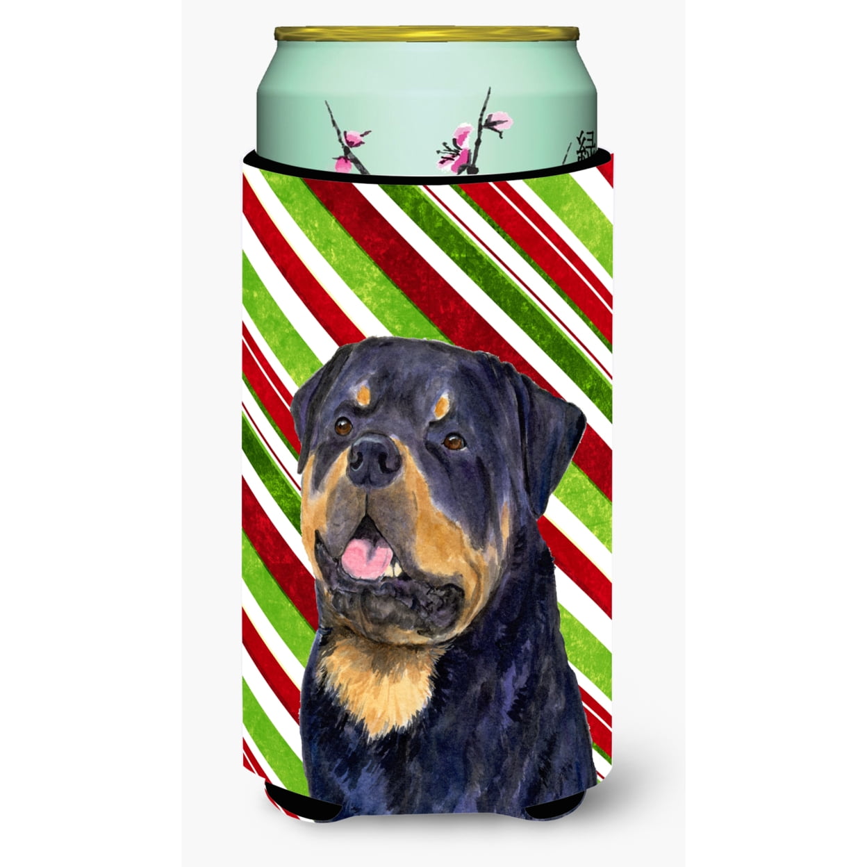 Rottweiler Candy Cane Holiday Christmas Tall Boy Hugger - Walmart.com