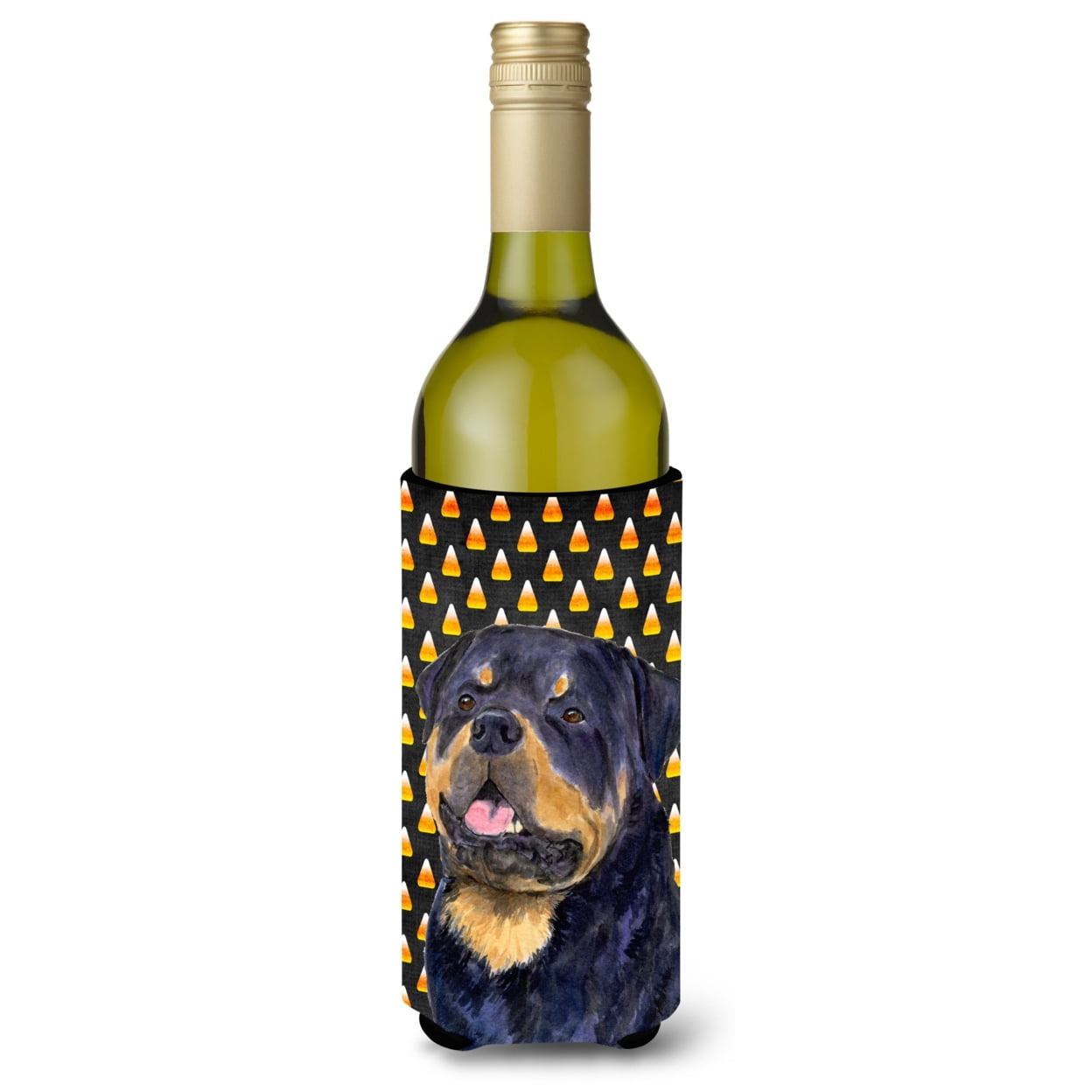 Rottweiler Candy Corn Halloween Portrait Wine Bottle Hugger - Walmart.com