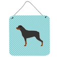 thumbnail image 1 of Rottweiler Checkerboard Blue Wall or Door Hanging Prints, 1 of 1