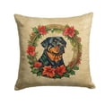 thumbnail image 1 of Rottweiler Christmas Flowers Throw Pillow 18 in x 18 in, 1 of 5