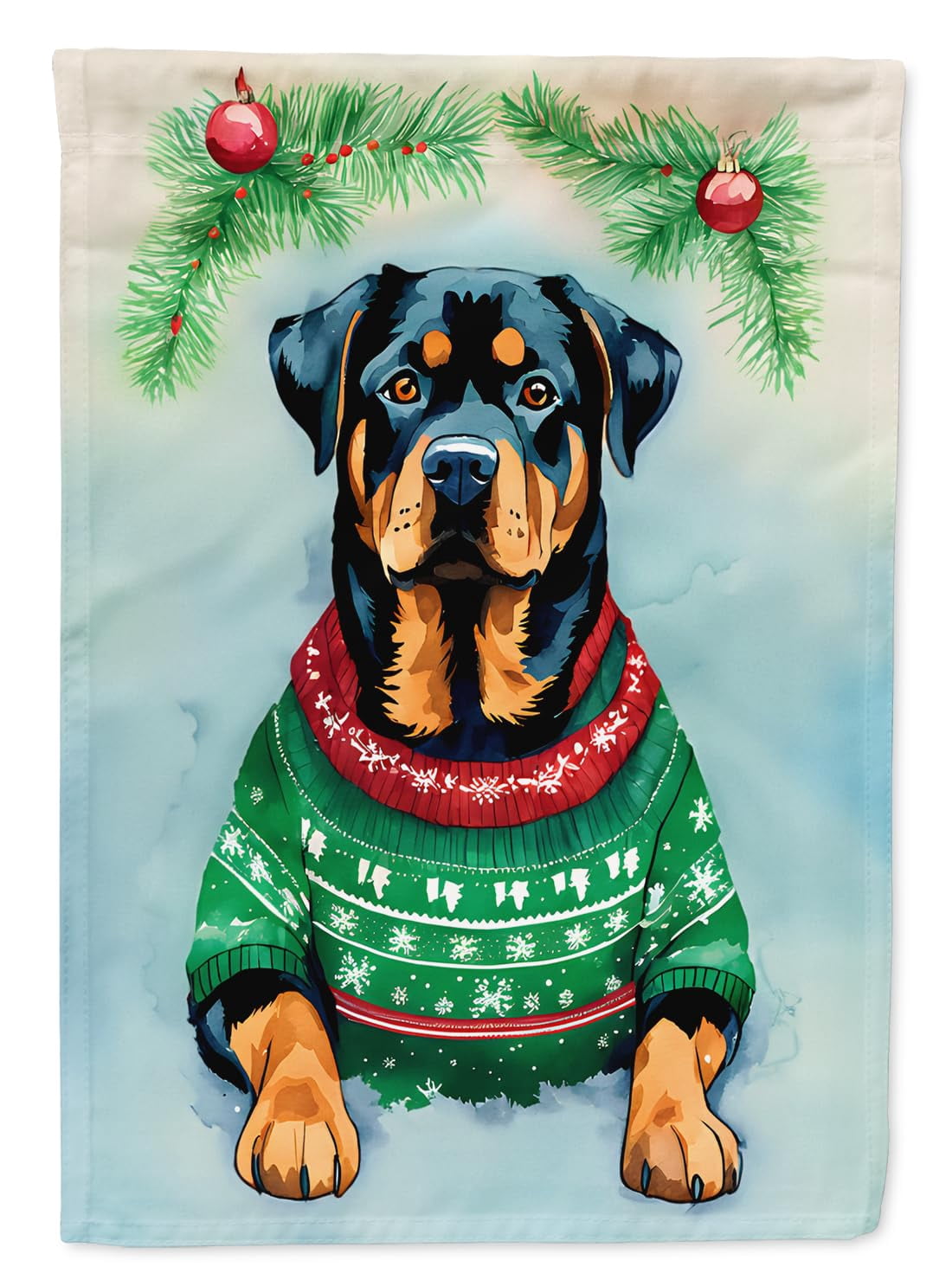 Rottweiler Christmas Garden Flag 11.25 in x 15.5 in