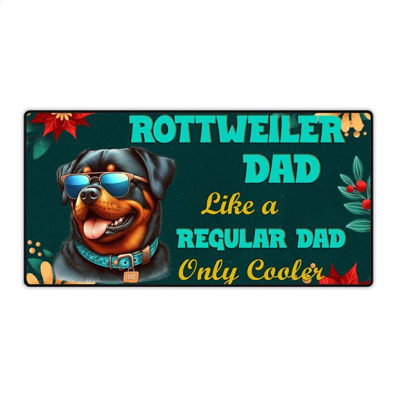 Rottweiler Dad Like a Regular Dad Only Cooler Happy Father's Day Desk Mat Full Keyboard Mouse Pad Rottie Dog Lover Gifts Idea Large Mousepad - 02007