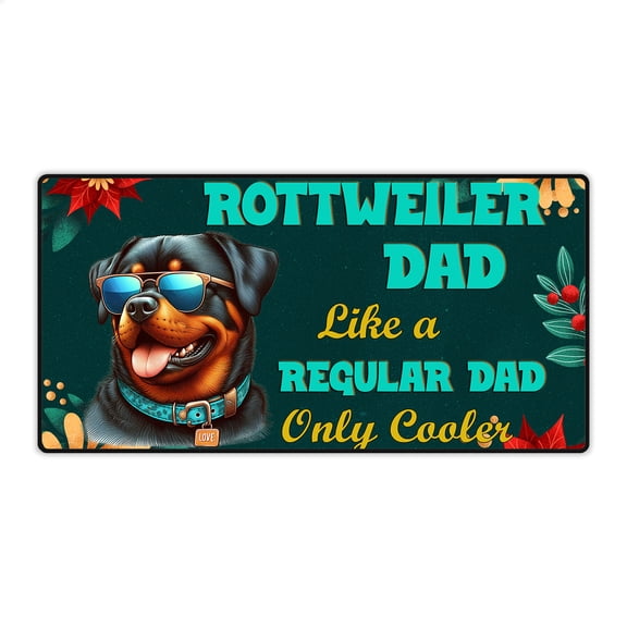 Rottweiler Dad Like a Regular Dad Only Cooler Happy Father's Day Desk Mat Full Keyboard Mouse Pad Rottie Dog Lover Gifts Idea Large Mousepad - 02007