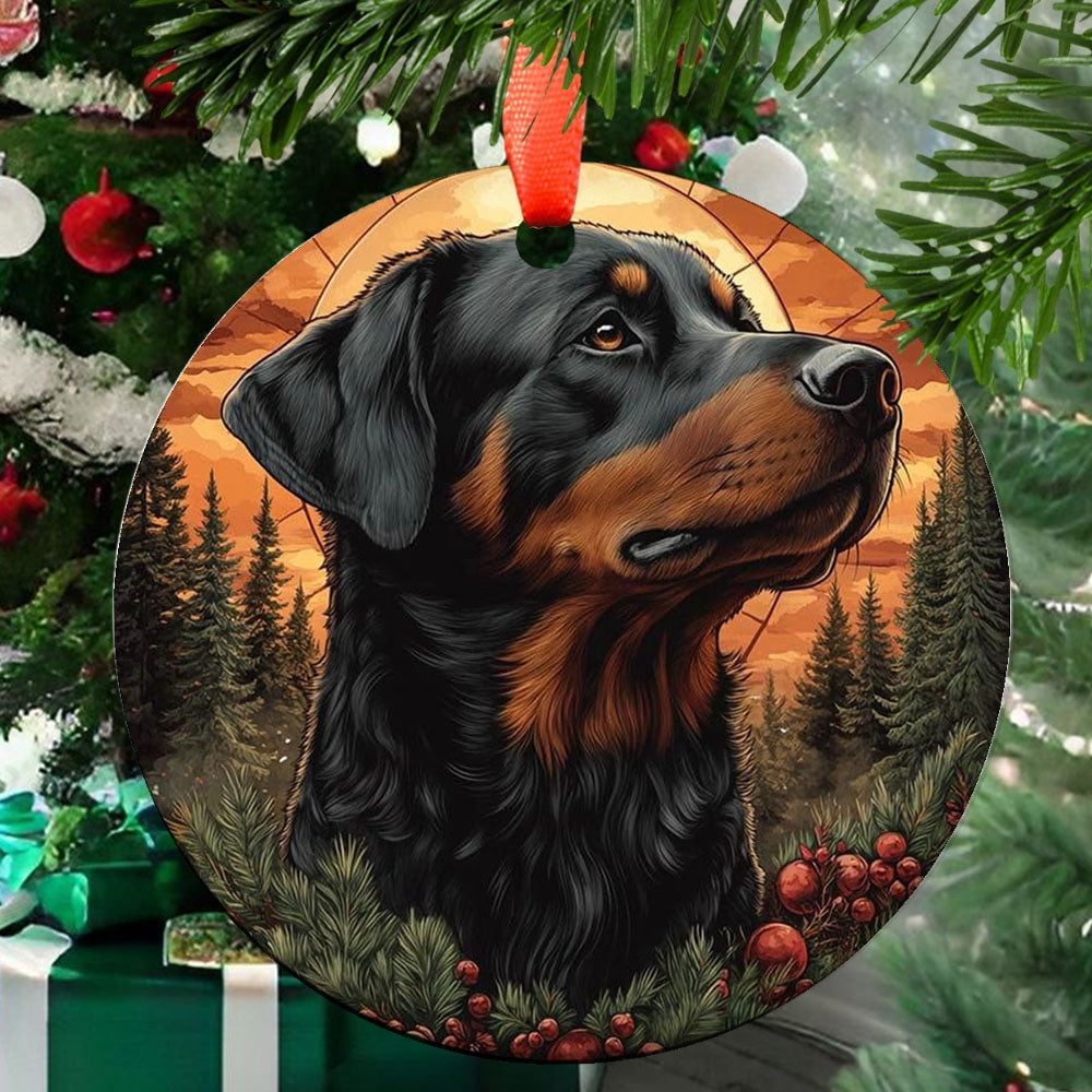 Rottweiler Dog 2 Ceramic/Acrylic Christmas Ornament, Gentle Mom Thank ...