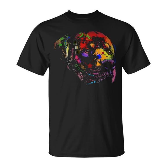 Rottweiler Dog Breed Graphic Tee Unisex Adult Cotton Pet Lover T-Shirt for Dog Owners or Casual Wear, Size M, Color Black