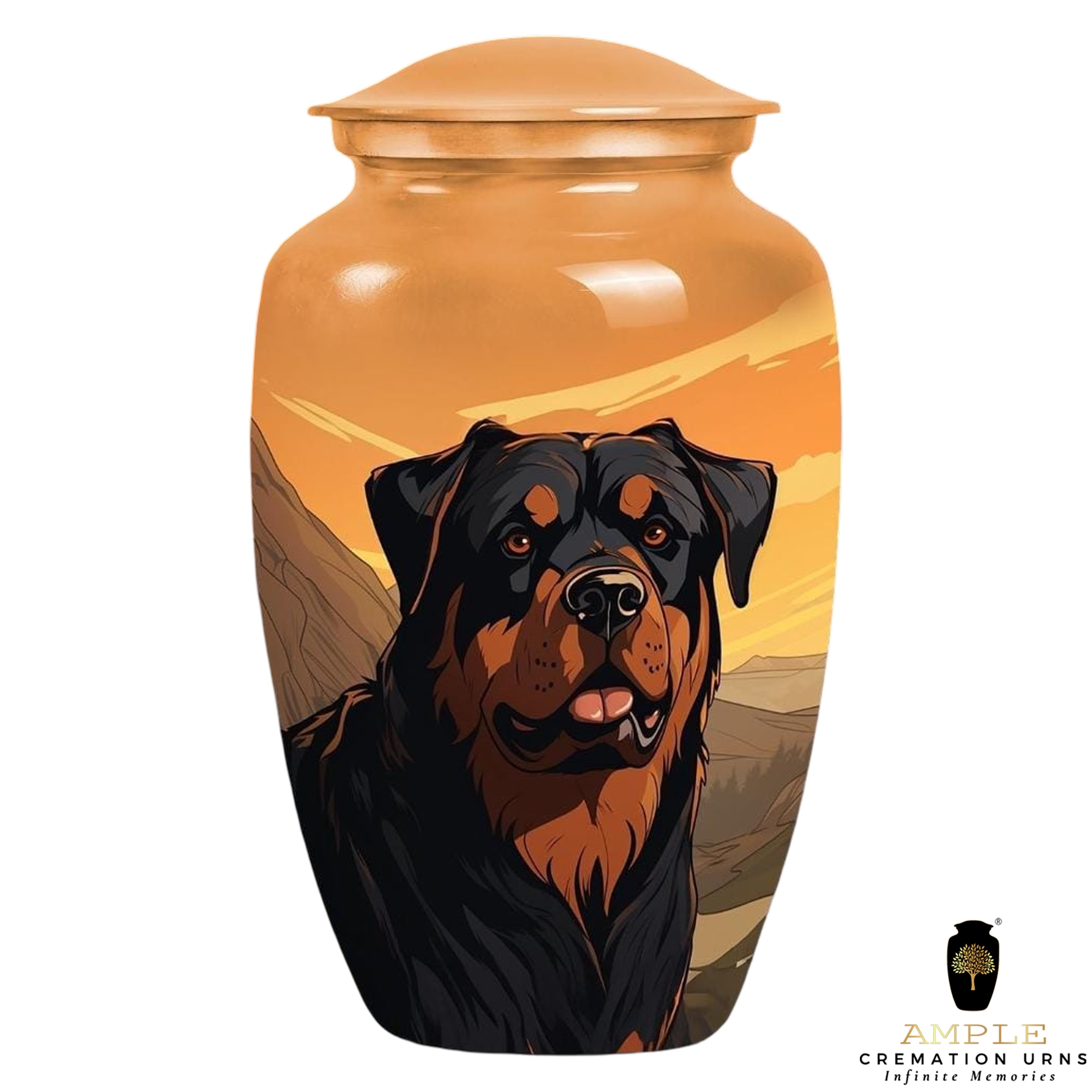 Rottweiler Dog Cremation Urn for Ashes – Pet Memorial Urn for Dogs Aluminum