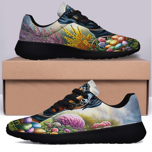 Rottweiler Dog Happy EaStr Shoes Sneakers Black Size 10.5