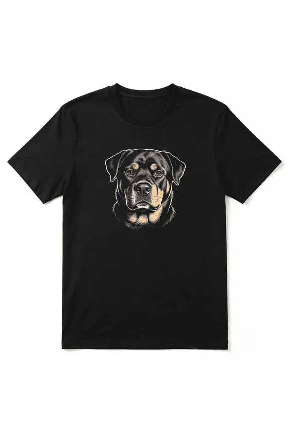 Rottweiler Dog Head Cool Graphic Tee for Men and Women, Dog Lover Camping Cotton Short Sleeves T-Shirt